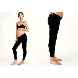 Hatch The Premium Legging Womens O/S Black Jersey Maternity Stretch Under Belly